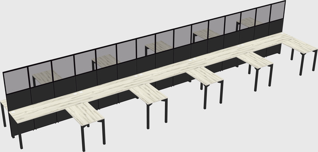 Shared l-shape cubicle