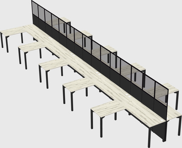 Shared l-shape cubicle