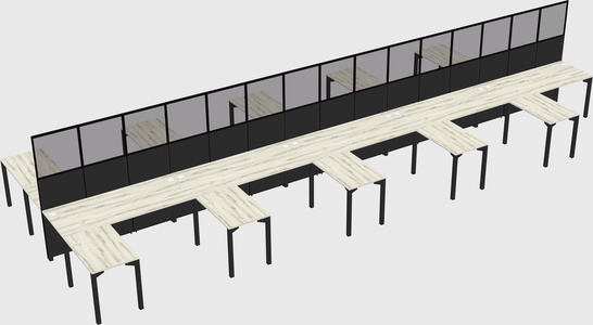 Shared l-shape cubicle