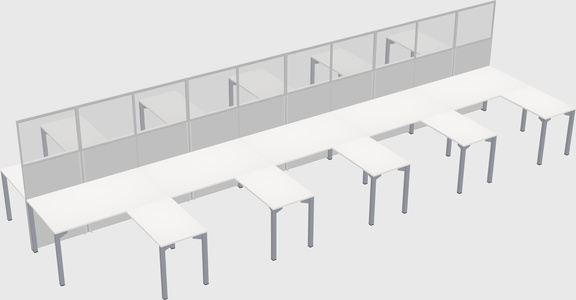 Shared l-shape cubicle