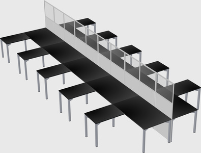 Shared l-shape cubicle