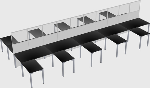 Shared l-shape cubicle