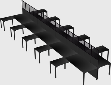 Shared l-shape cubicle
