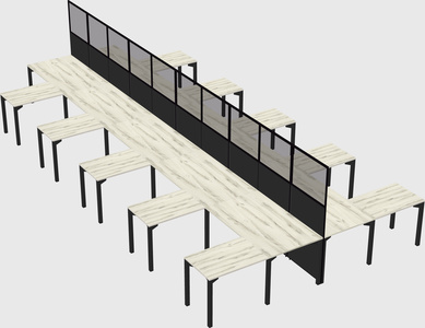 Shared l-shape cubicle