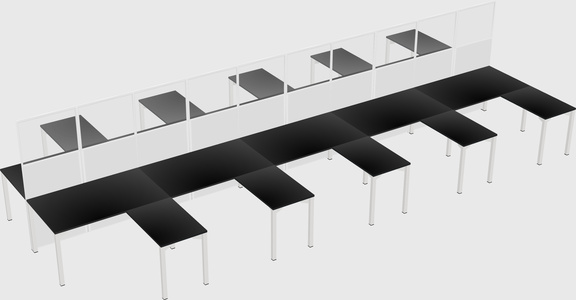 Shared l-shape cubicle