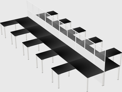Shared l-shape cubicle