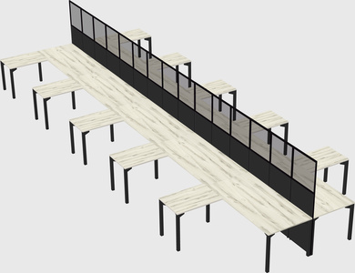 Shared l-shape cubicle
