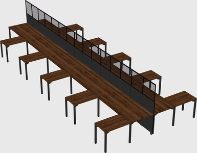 Shared l-shape cubicle