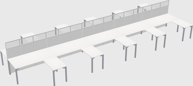 Shared l-shape cubicle