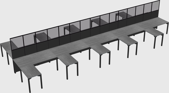 Shared l-shape cubicle