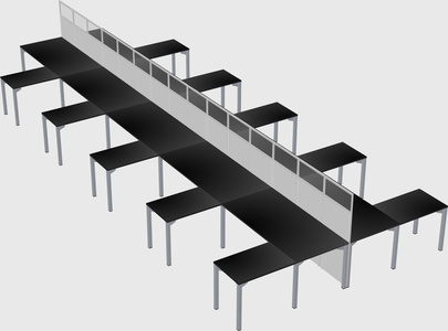 Shared l-shape cubicle
