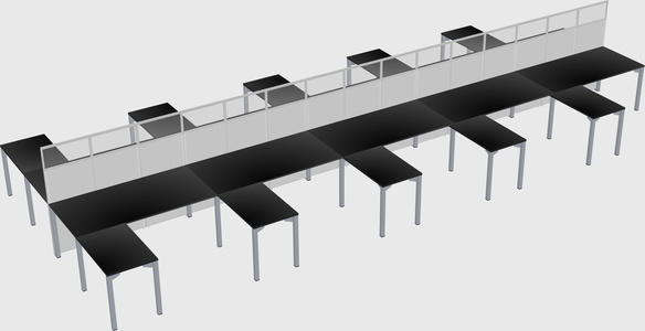 Shared l-shape cubicle