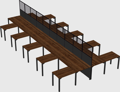 Shared l-shape cubicle