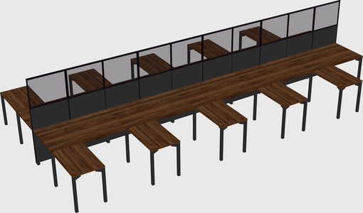 Shared l-shape cubicle