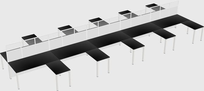 Shared l-shape cubicle