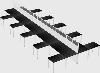 Shared l-shape cubicle
