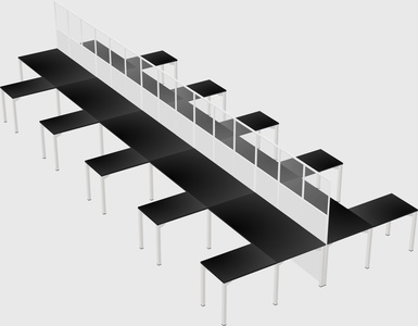 Shared l-shape cubicle