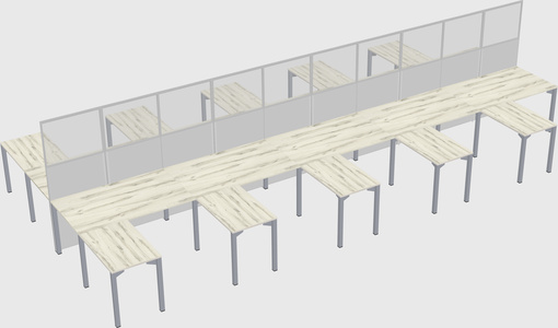 Shared l-shape cubicle