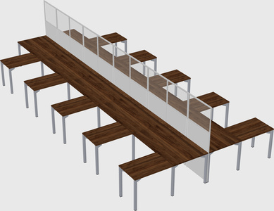 Shared l-shape cubicle