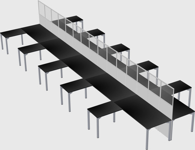 Shared l-shape cubicle