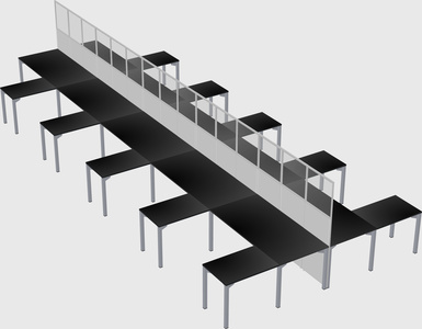 Shared l-shape cubicle