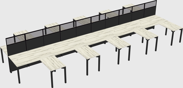 Shared l-shape cubicle