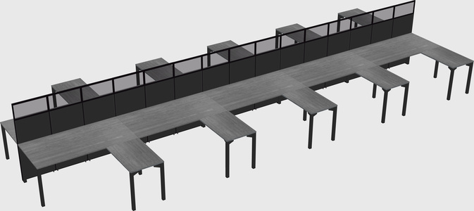 Shared l-shape cubicle
