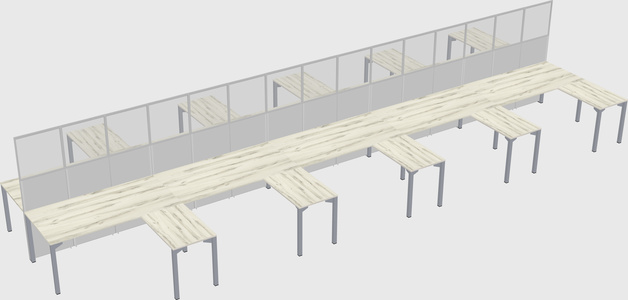 Shared l-shape cubicle