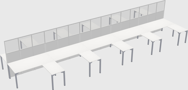 Shared l-shape cubicle