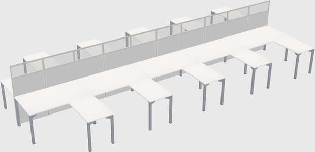 Shared l-shape cubicle