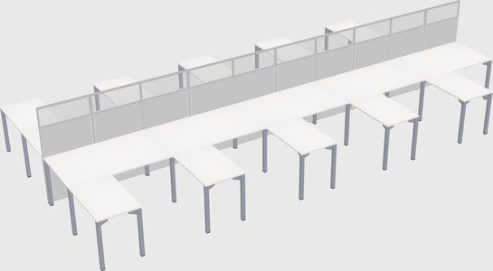 Shared l-shape cubicle