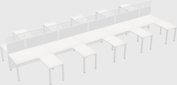 Shared l-shape cubicle