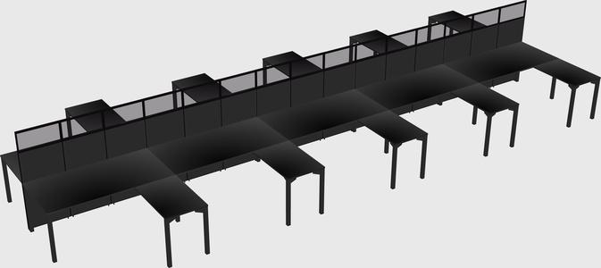 Shared l-shape cubicle