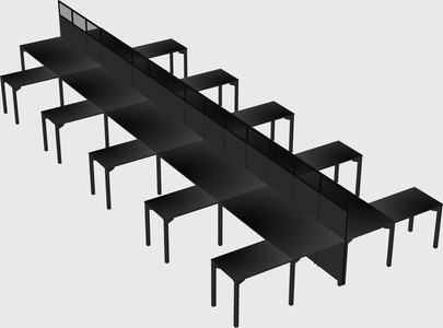 Shared l-shape cubicle