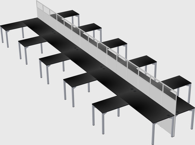 Shared l-shape cubicle