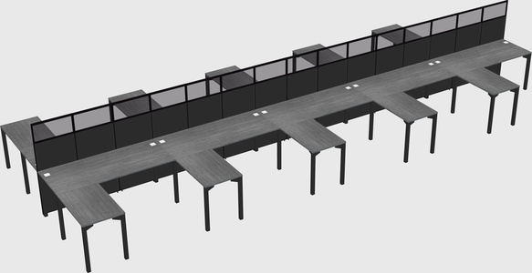 Shared l-shape cubicle