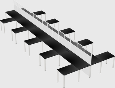 Shared l-shape cubicle
