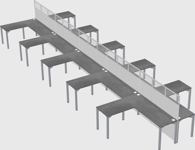 Shared l-shape cubicle