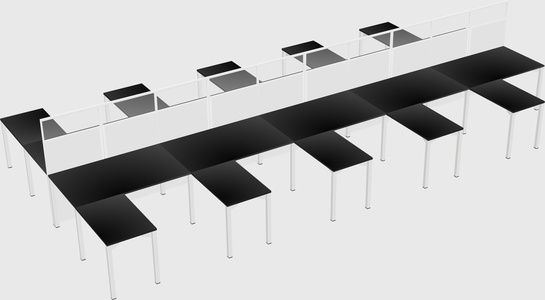 Shared l-shape cubicle