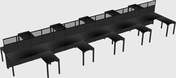 Shared l-shape cubicle