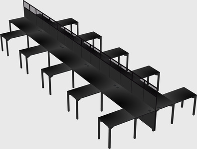 Shared l-shape cubicle