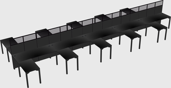 Shared l-shape cubicle