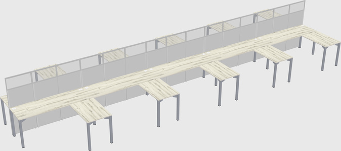 Shared l-shape cubicle