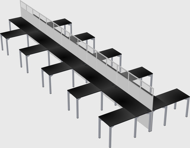 Shared l-shape cubicle