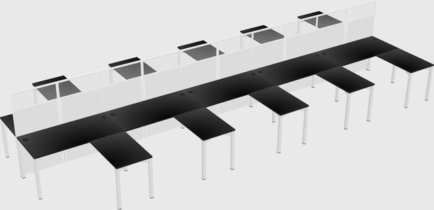 Shared l-shape cubicle