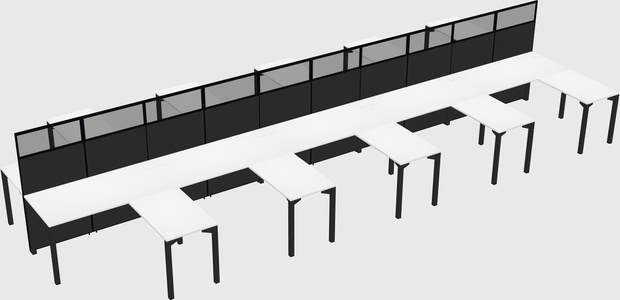 Shared l-shape cubicle