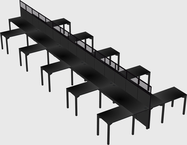 Shared l-shape cubicle