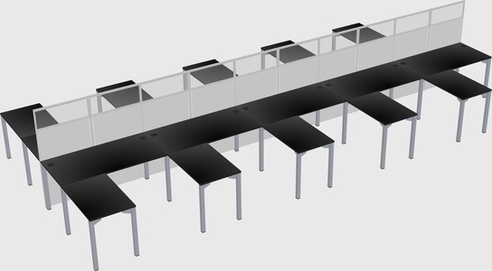 Shared l-shape cubicle
