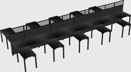 Shared l-shape cubicle