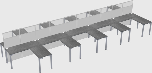 Shared l-shape cubicle